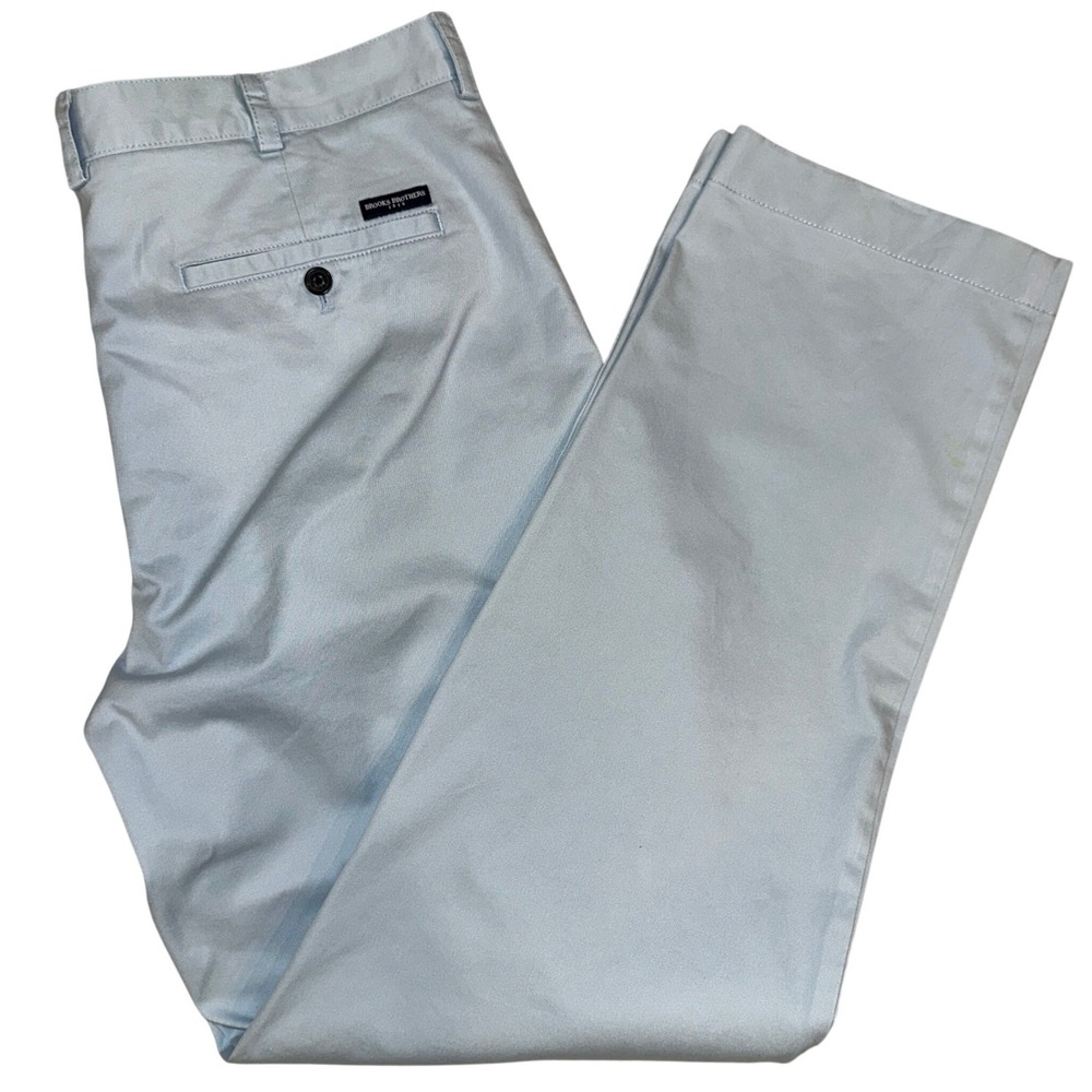 Brooks Brothers 1818‎ Mens Chino Pants Light Blue Cotton Twill Trousers 38/30